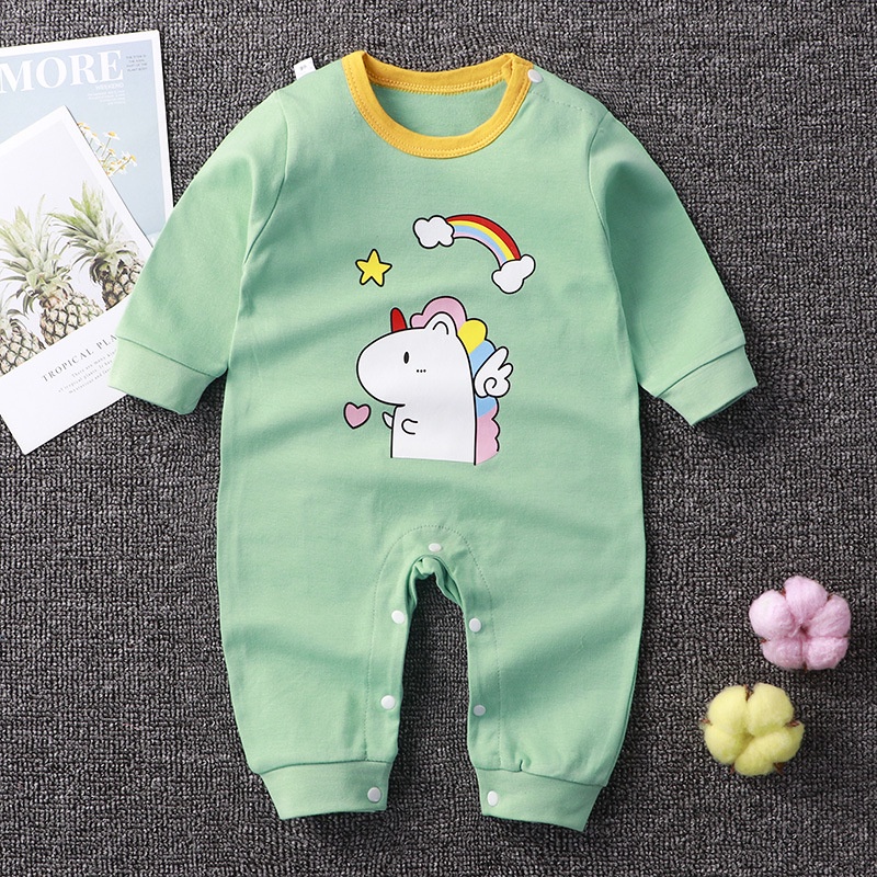 Pakaian Jumpsuit Baju Tidur Anak Bayi Perempuan Laki-Laki Lengan Panjang Umur 0 - 1 tahun