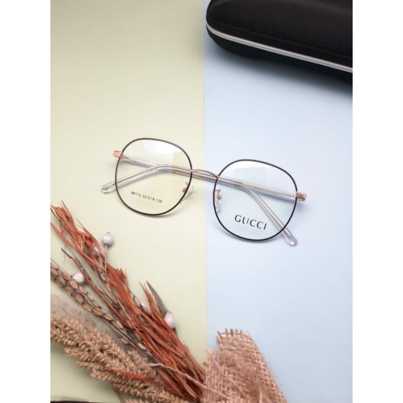 Frame Kacamata Gucci lensa minus plus cylinder