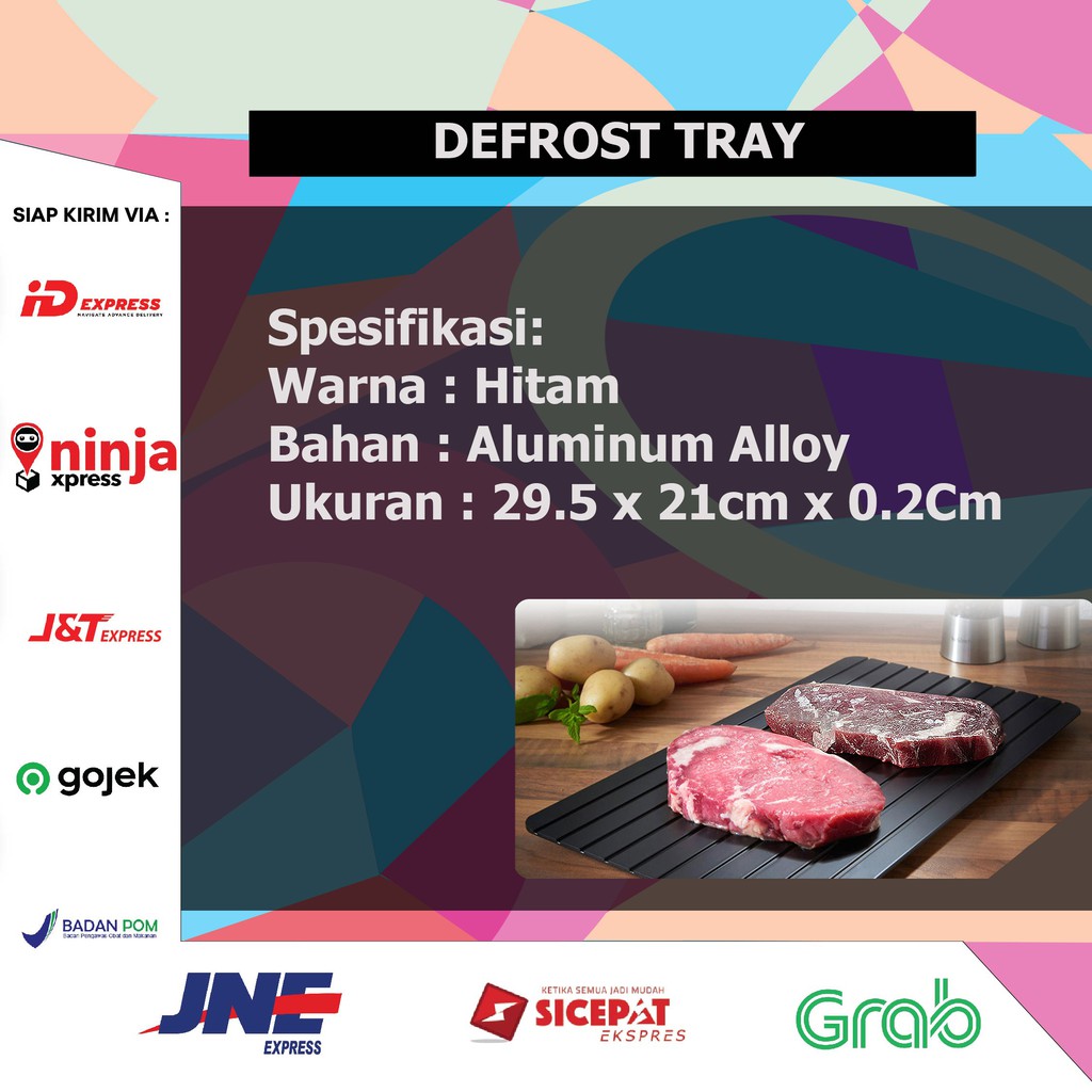 Defrost Magic Fast Defrosting Tray Plate Alat Pelunak Pencair Makanan Daging Ikan Beku DF8