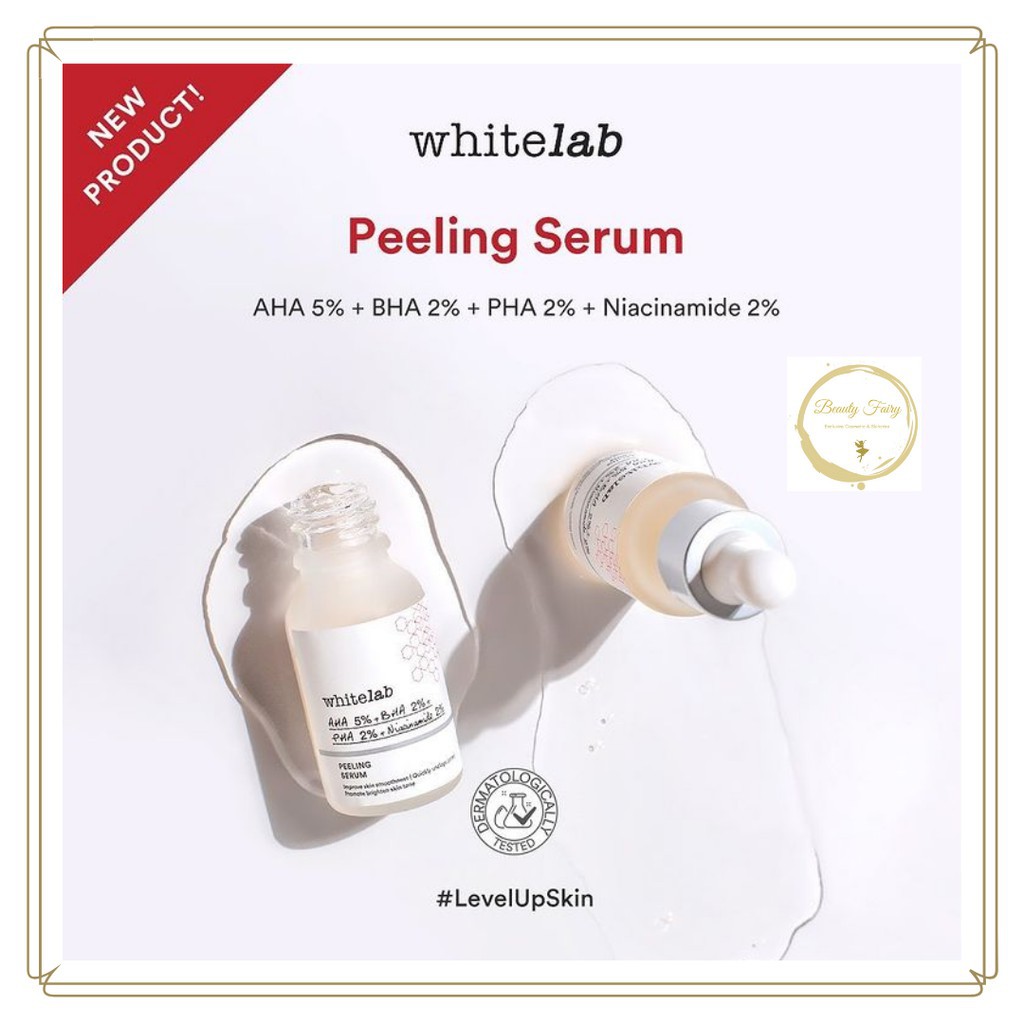 Whitelab Peeling Serum AHA 5% + BHA 2% + PHA 2% + Niacinamide 2% White Lab Kulit Kusam Jerawat Kasar