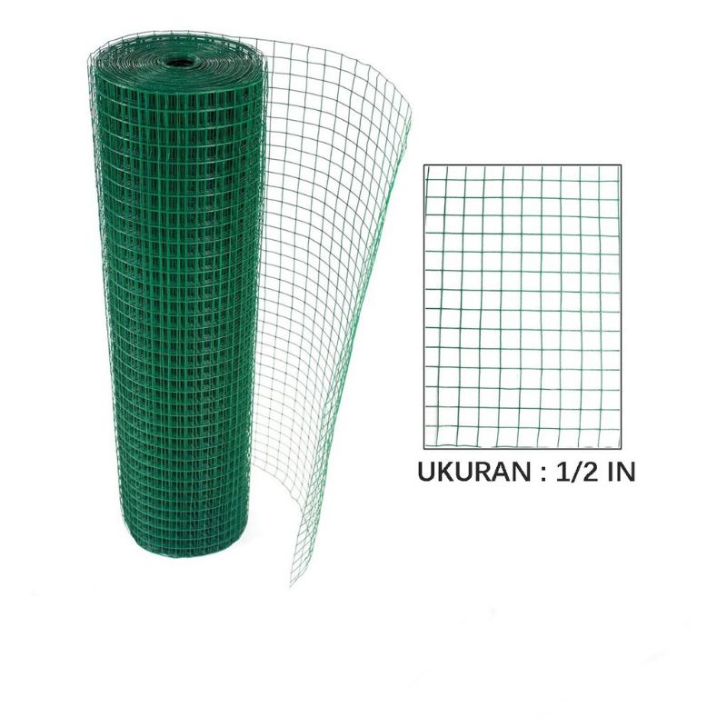 Kawat Loket PVC - Kawat Ram Galvanis 1/2" x 1M