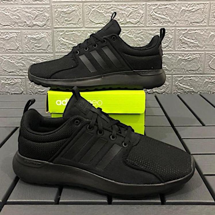 Paling Dicari.. Adidas Lite Racer All Black Original Bnwb / Sepatu Hitam Polos / Sepatu Adidas Hitam