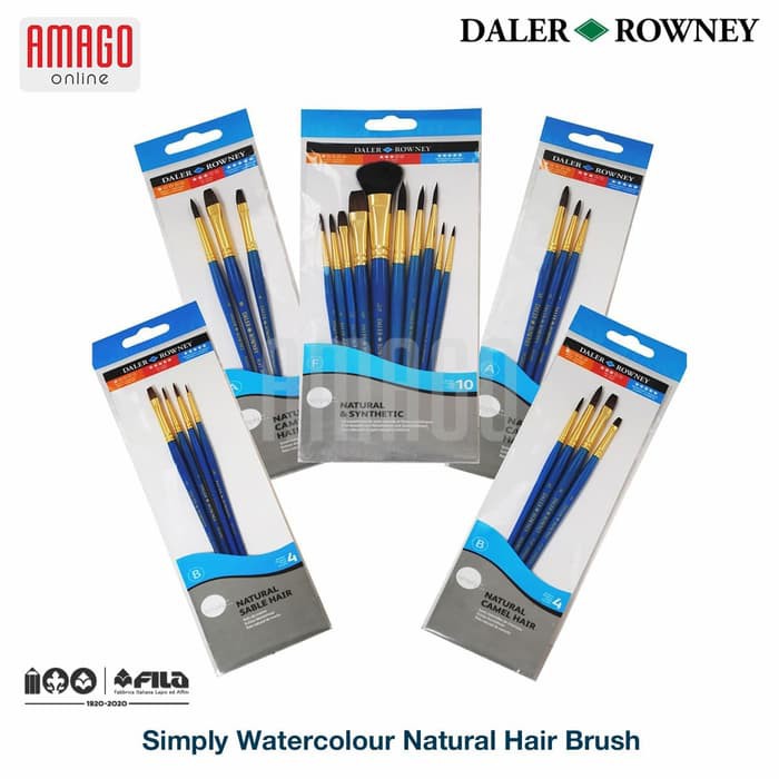 DALER-ROWNEY - SIMPLY WATERCOLOUR SABLE SH BRUSH SET 4 PCS - 216910401 - KUAS CAT AIR