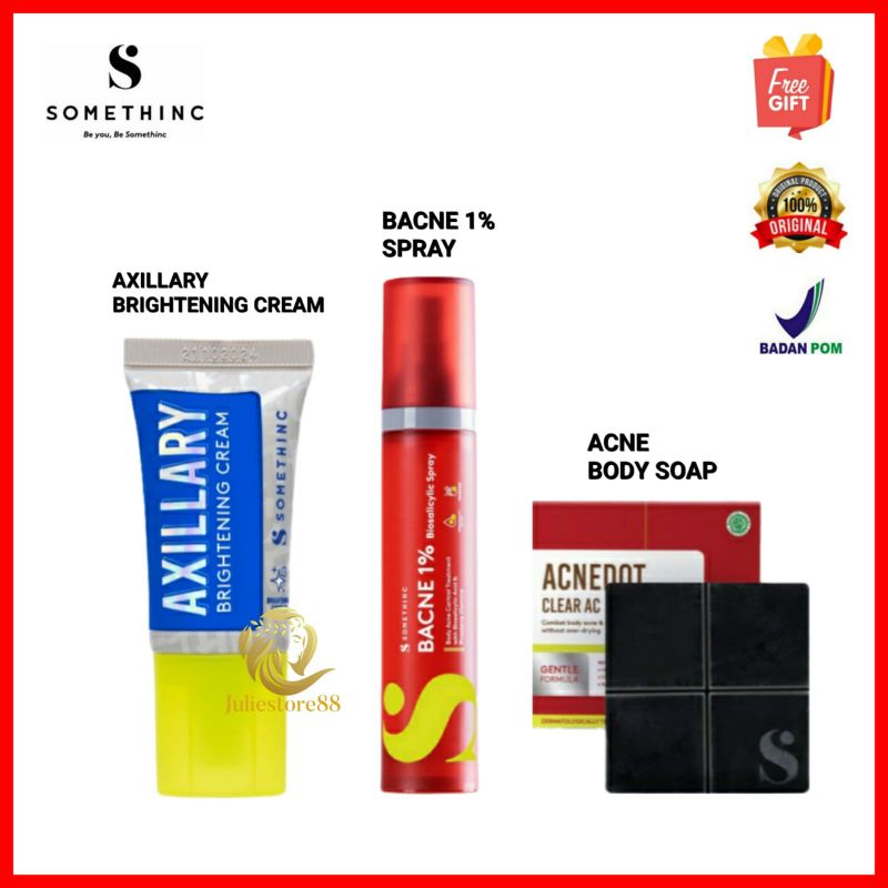 (Fullsize) SOMETHINC Axillary Brightening Cream Bacne 1% Biosalicylic Spray Acnedot Clear AC Body Soap