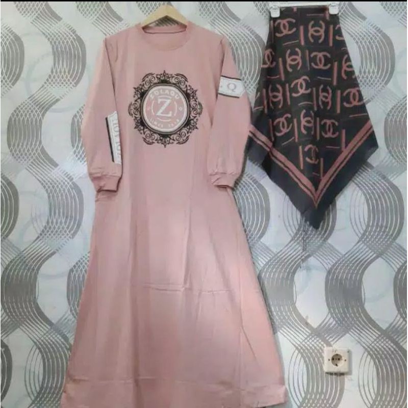 Gamis Kaos Zolaqu/Krudung s4/PAKET HEMAT
