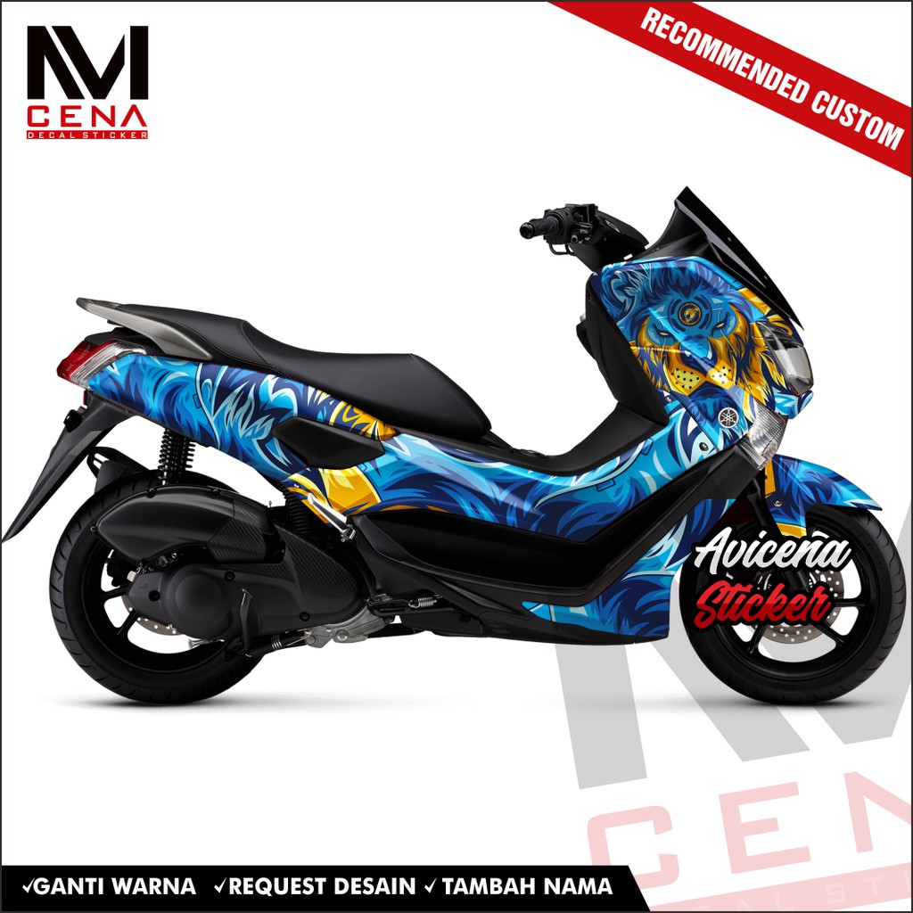 Sticker Striping Decal Nmax 155 Decal Sticker Nmax old Striping Nmax Full Body Dekal Nmax blue lion