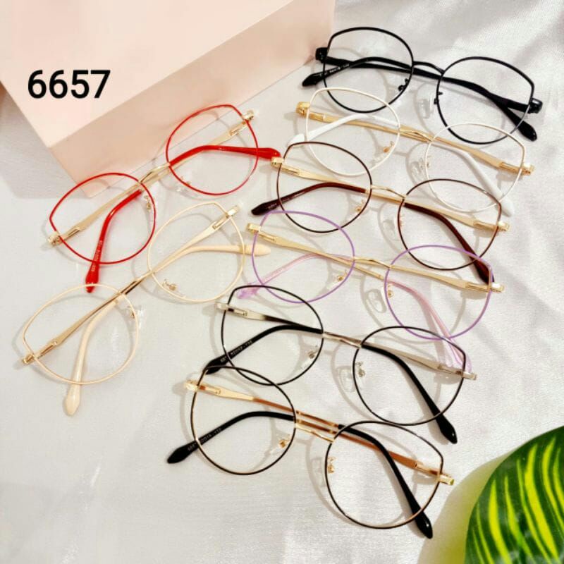 6657 NEW KACAMATA CAT EYE TERBARU FRAME CAT EYE LOGAM EYE CAT MATA KUCING KACAMATA CEWEK TERBARU