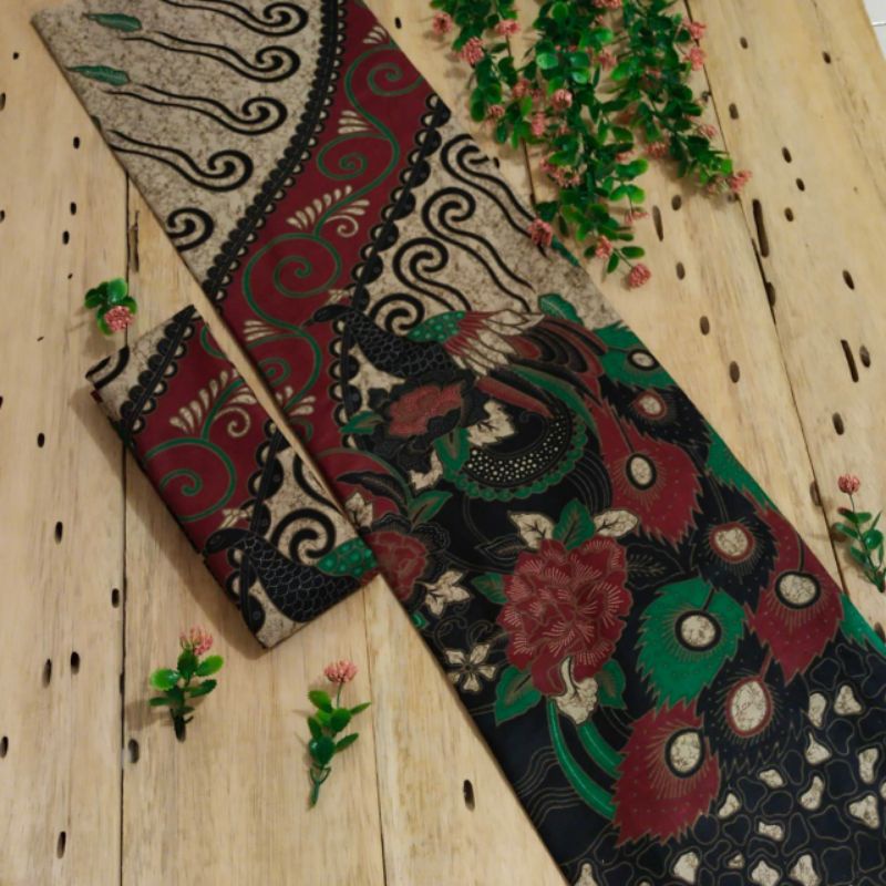 Kain Batik Printing Modern Motif Mawar Merak Kain Meteran Bahan Baju Batik Pekalongan Seragam Brides