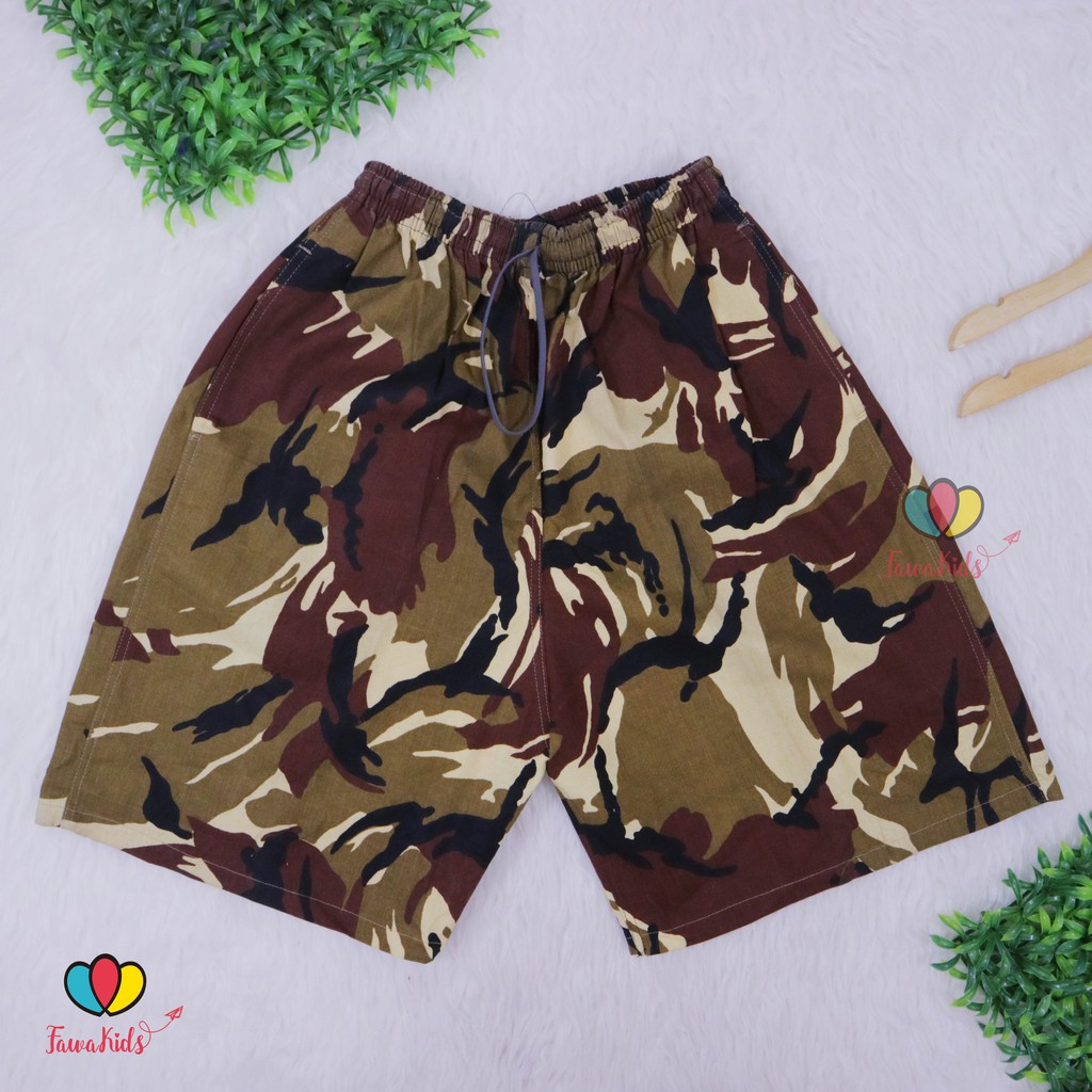 Celana Pendek ABRI Dewasa Loreng Uk Normal / Pants Kantong Boxer Olahraga Santai Kasual Kolor