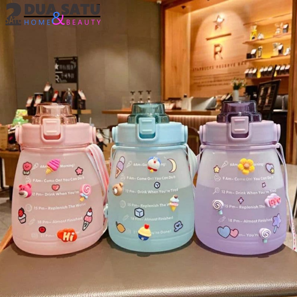 Botol Minum Stiker 3D 1.3Liter Gembul Aneka Warna Viral