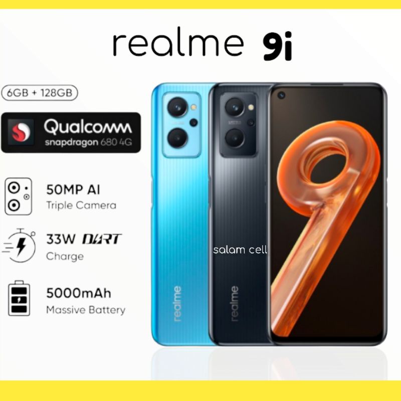 Realme 9i Ram 6+5/128GB Camera 50MP Snapdragon 680 Norepack Original Garansi Resmi