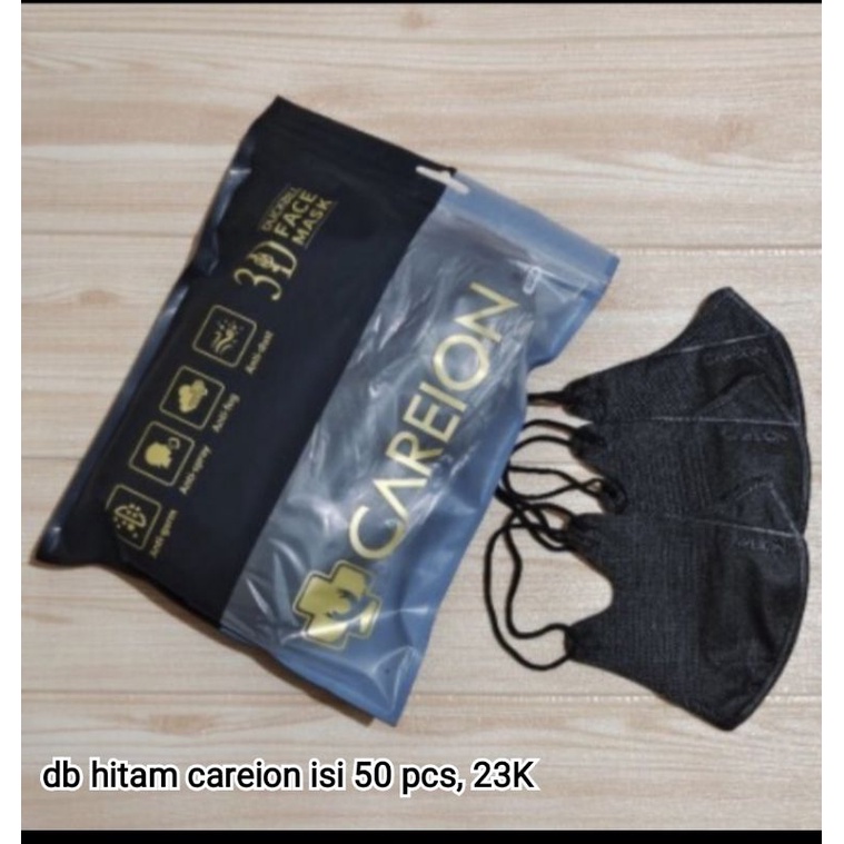 masker duckbill careion hitam dan putih