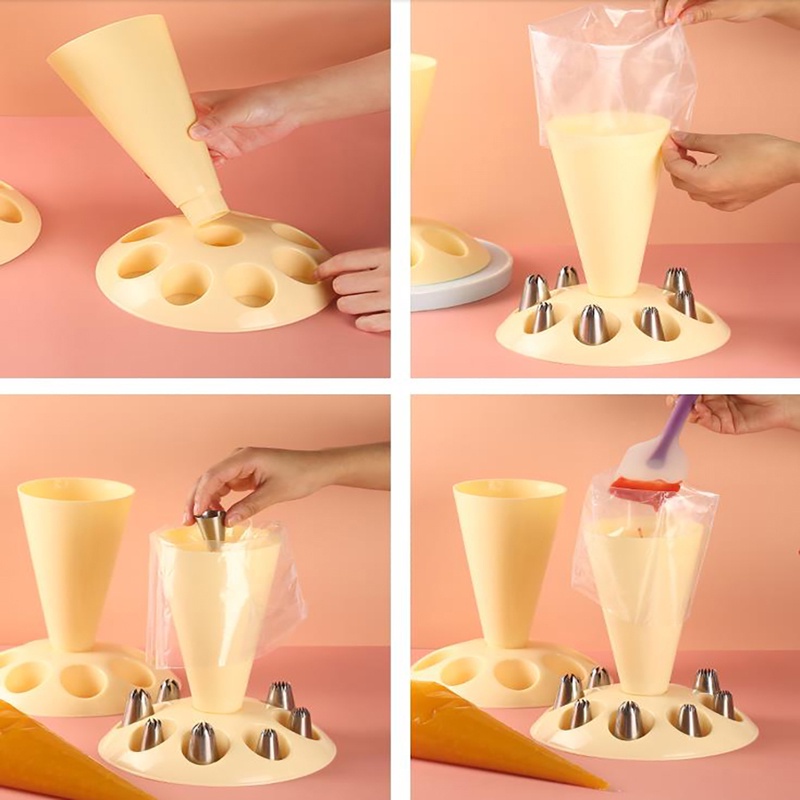 Rak Penyimpanan Nozzle Pipa Kue Krim Bingkai Bentuk Bunga Untuk Dapur