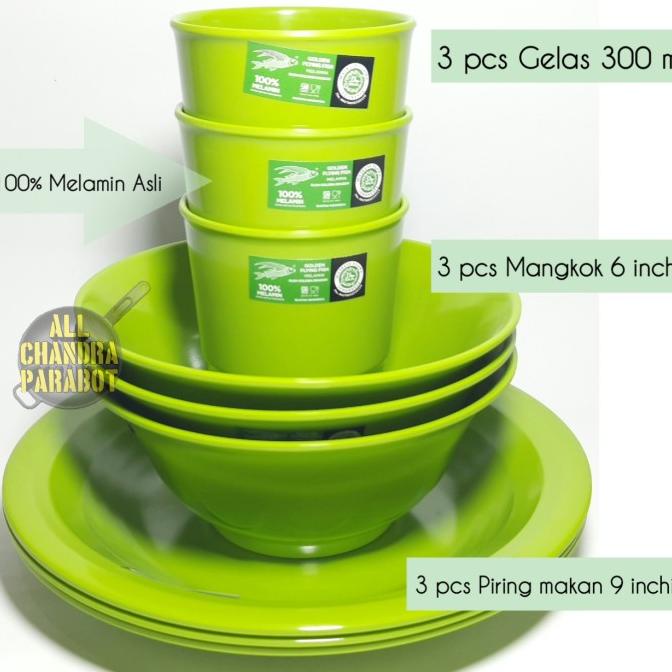 Perlengkapan Makan Set Melamin|Piring|Mangkok|Gelas