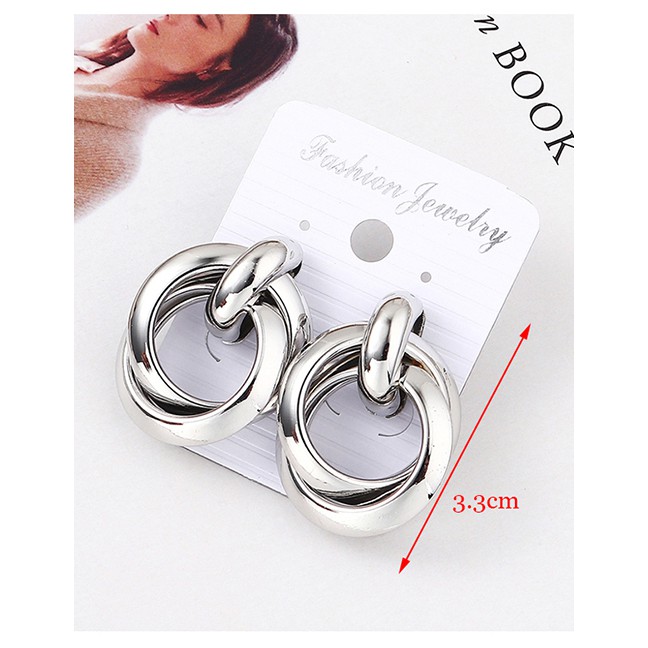 LRC Anting Tusuk Fashion Kc Disc Earrings Y61822