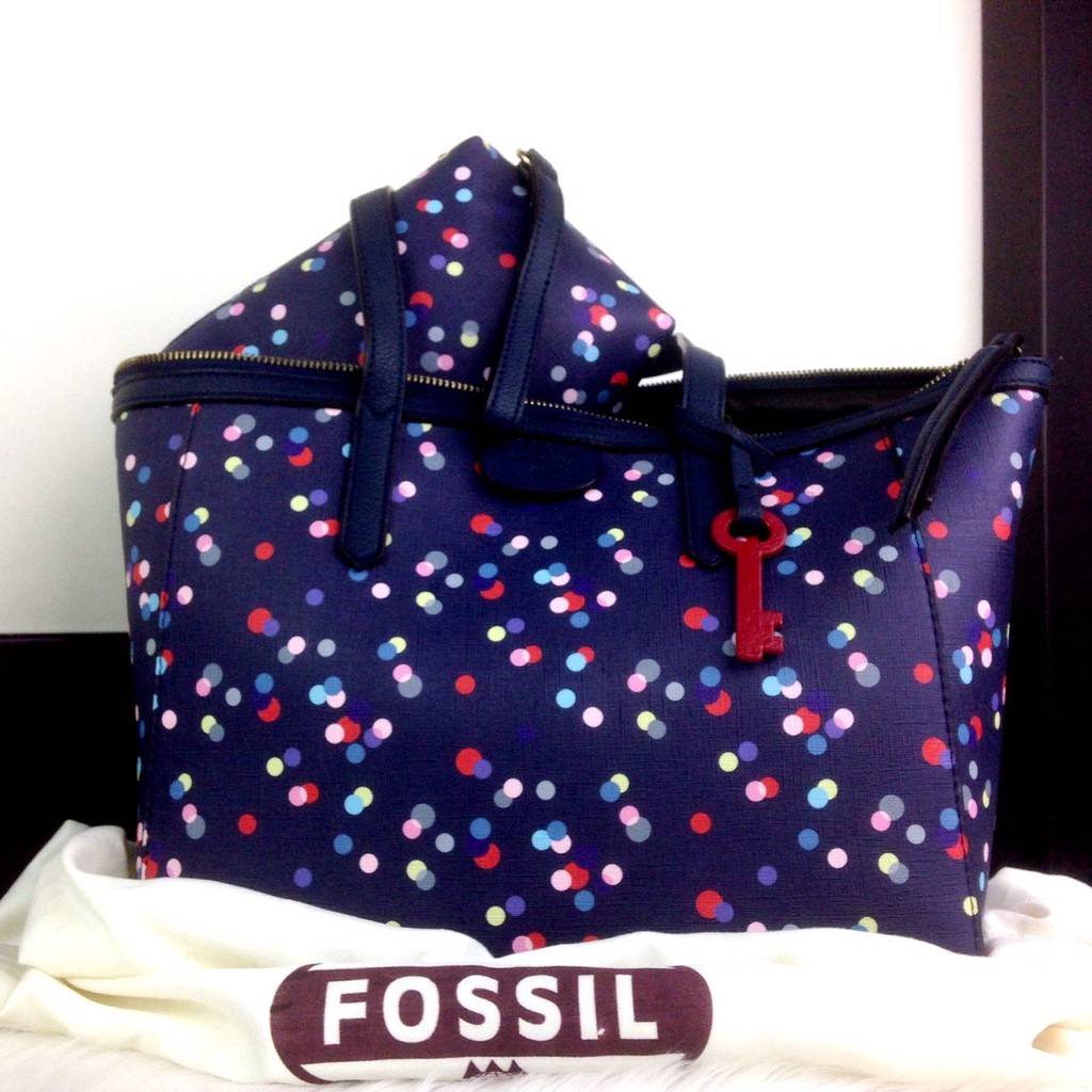 #G-0308 F Sydney Tote Shopper Navy Dot
