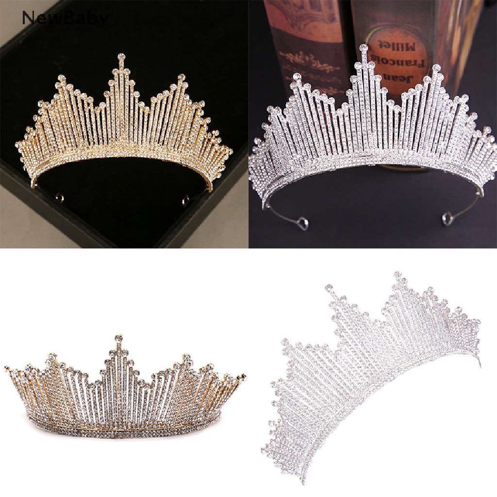 NewBaby Bridal Wedding Crystal Flower Tiara Crown Pearl Rhinestone Hair Headband Queen ID