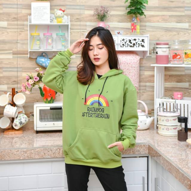 HOODIE WANITA THE RAINBOW AFTER - HOODIE JUMPER TEBAL TERLARIS