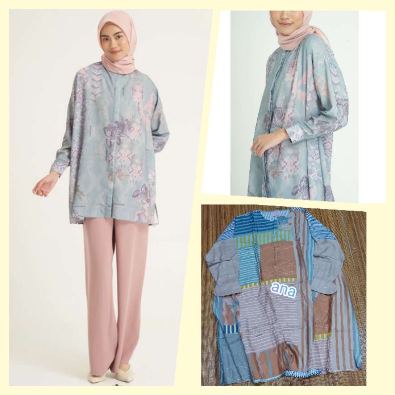 New Kayla Top - Pine by Ria Miranda bundling New Beige Printed Zope size LXL Ria Miranda Flared Tuni