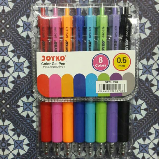 

Pen gel 8 warna joyko gpc-278 // pen gel warna // joyko color gel pen