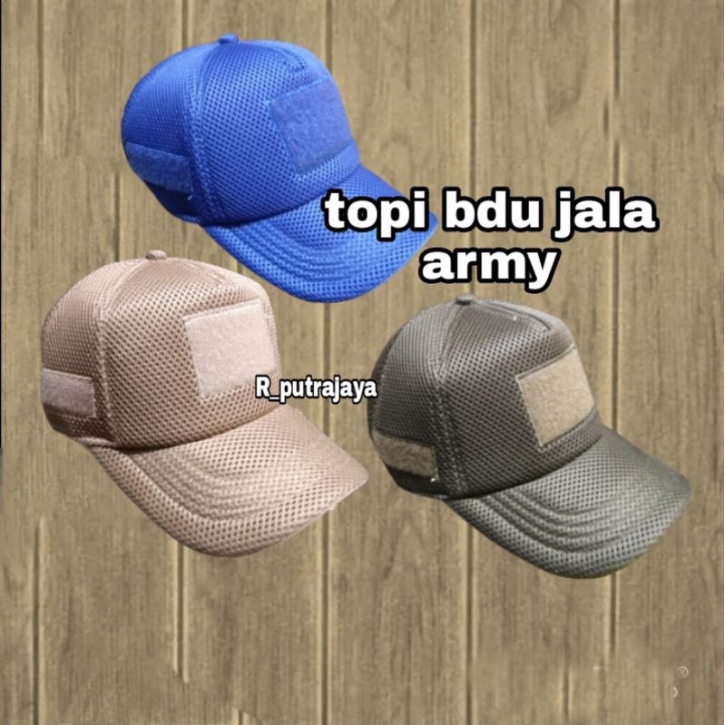 topi jaring Velcro/topi bdu jaring/topi jaring Army/topi jaring TNI ARMY