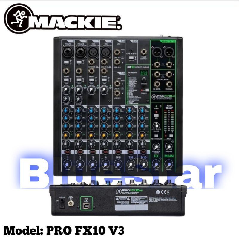 Mixer Mackie PRO FX10 V3 Original PROFX10V3 - 10 Channel