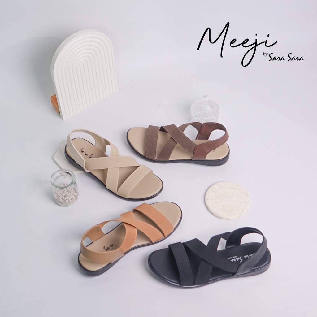 Sara Sara MEEJI Sandal Tali Wanita sepatu sandal cewek sandal flat wanita sandal santai terbaru