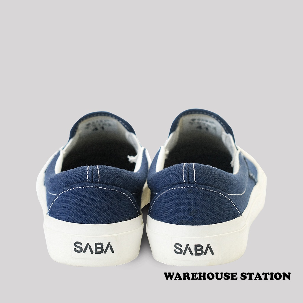 SABA Vintage Slip On Navy - Sepatu Sneakers Casual Pria Wanita