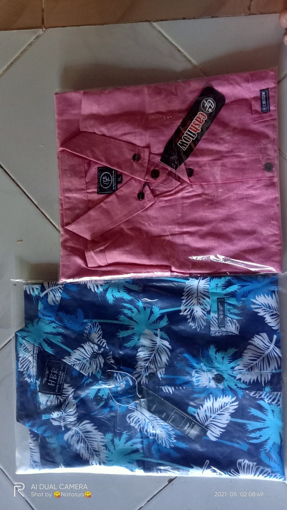 Hem Kemeja Pendek Pria Lengan Pendek Distro Pakaian Pria Casual Batik Polos Kerja Kantor Surfing