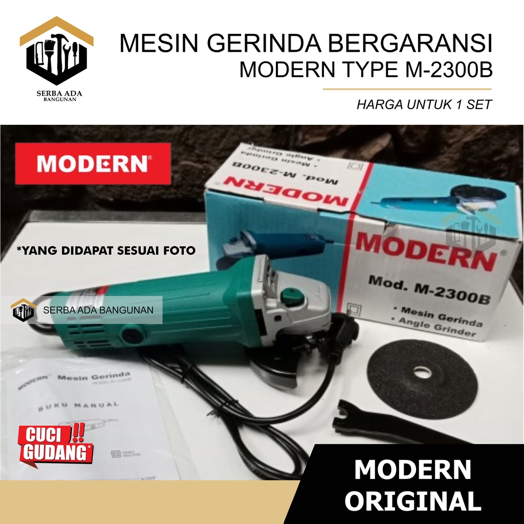 MODERN M-2300 B Gerinda Tangan 4 Inch Angle Disc Grinder Gurinda Grinda Listrik Mesin M2300B M-2300B