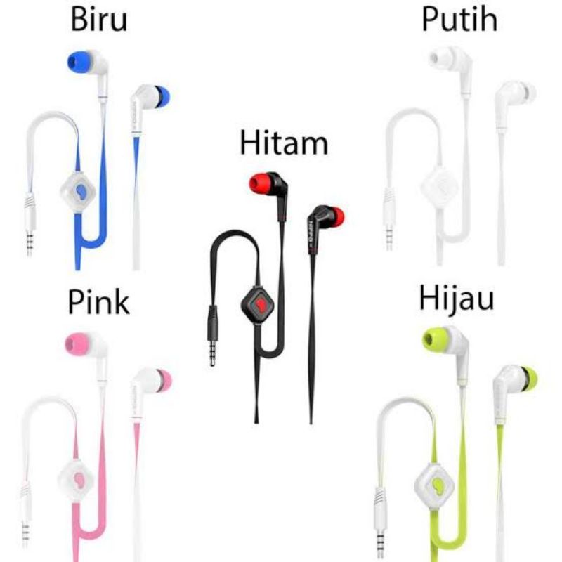 [Hippo-Hiip] Headset Extra Bass Stereo Hippo Earphone jack universal 3.5mm