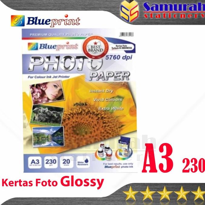 

Premium Product!!! Kertas Foto Kilap Blueprint A3 230 Gsm / Glossy Photo Paper Bp Gpa3230 - Paling Dicari