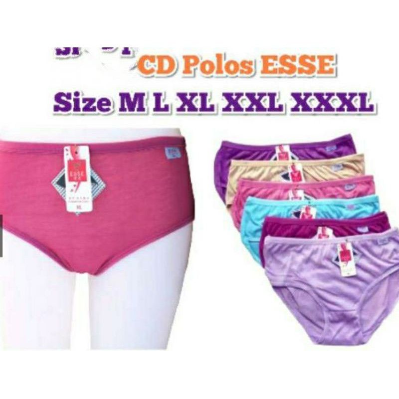 6 pcs Celana dalam ESSE  polos / Celana dalam esse polos