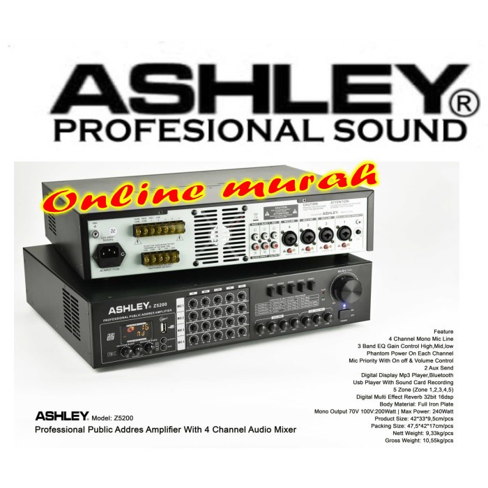 Amplifier publik Mixer Ashley z5200 ashley z 5200 Original