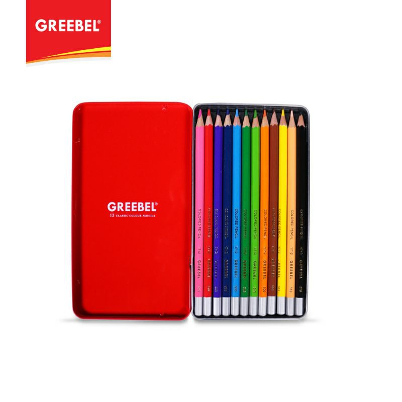 PENSIL WARNA / WARNA CERAH / BAHAN KUAT GREEBEL / GREEBEL 1712 CLASSIC COLOR PENCIL TIN CASE