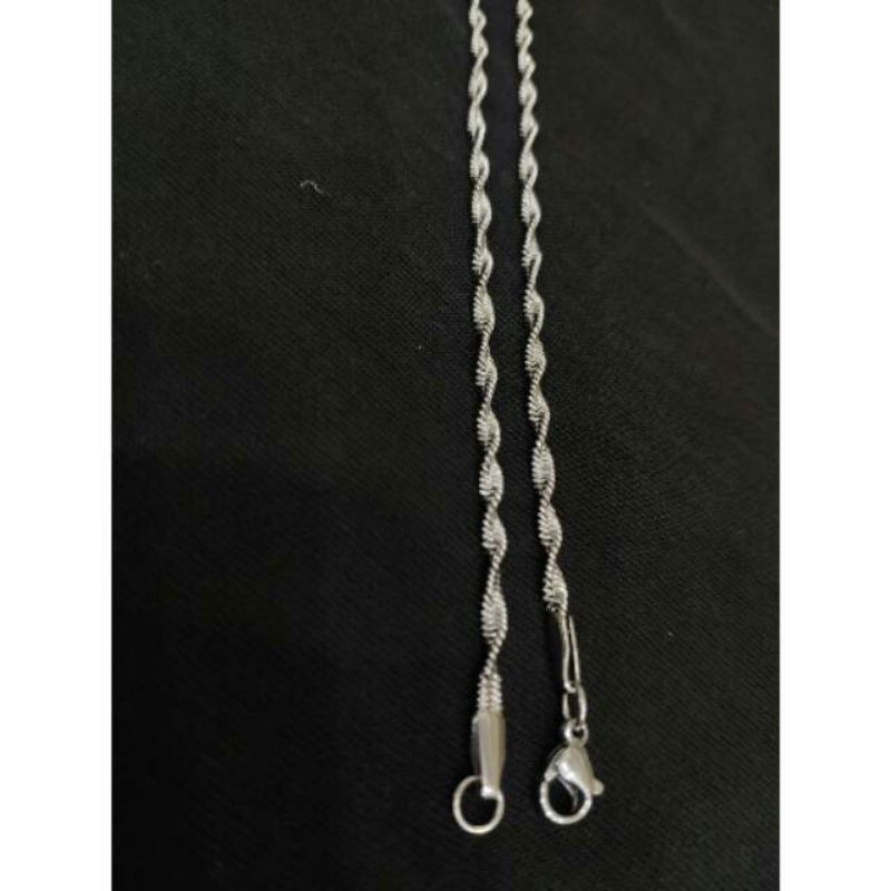 KALUNG TITANIUM BURSALINO SILVER PRIA WANITA BAGUS