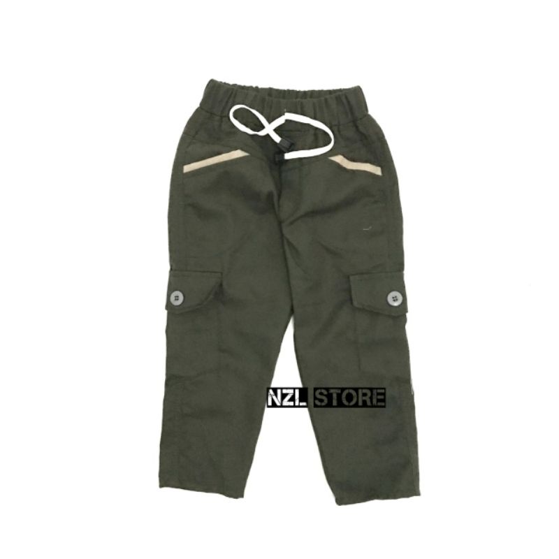 (COD) CELANA PANJANG ANAK CARGO USIA 3-15 TAHUN KAIN KATUN TWILL STRECTH PREMIUM SAKU KIMPUL MODEL CELANA CHINO ANAK