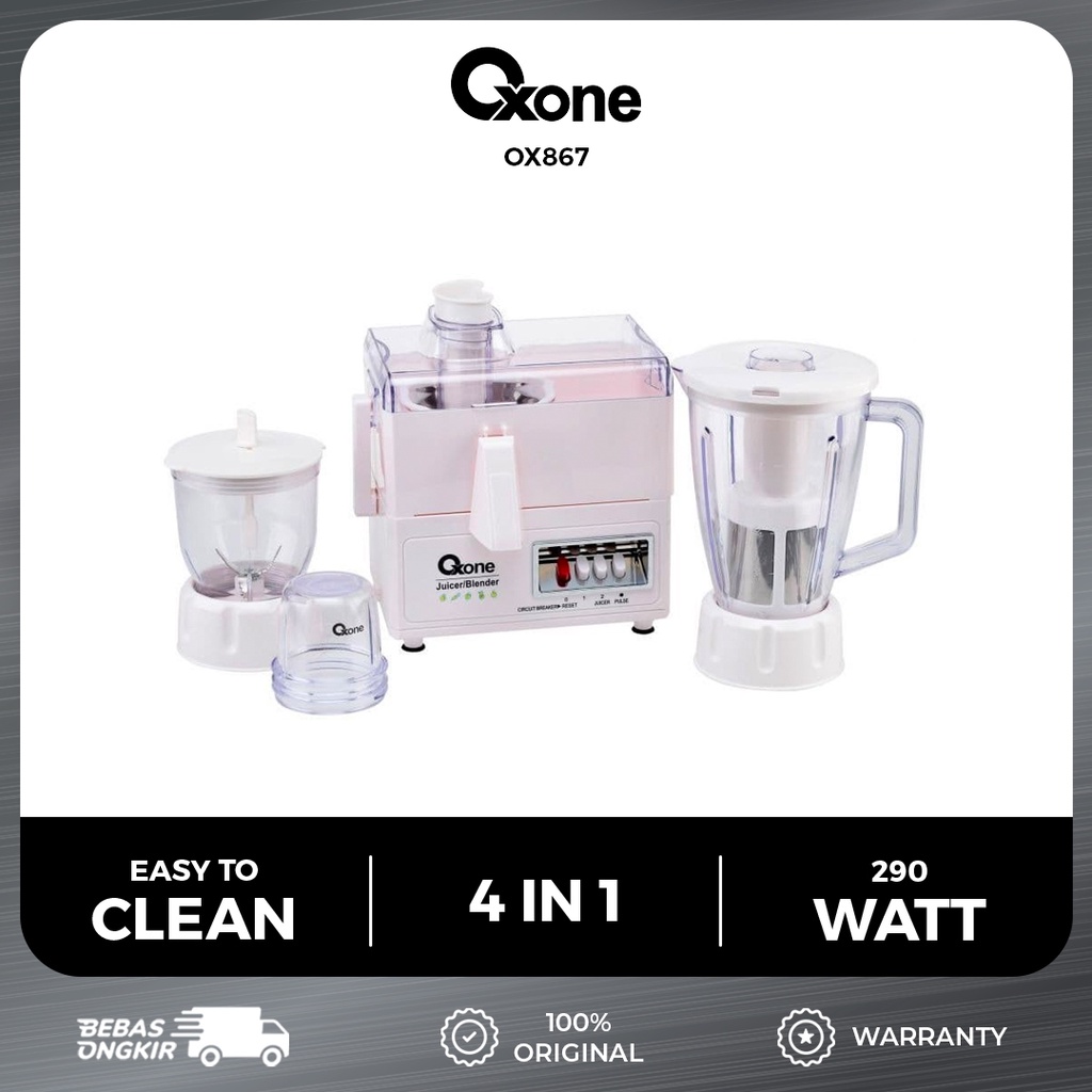 Jual Oxone Juicer & Blender OX867 / 290 Watt /1 Liter / Kecepatan Motor