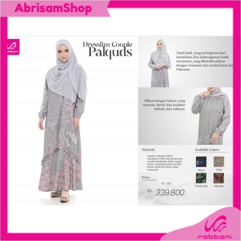 Gamis Rabbani - Dresslim Sarimbit Palquds