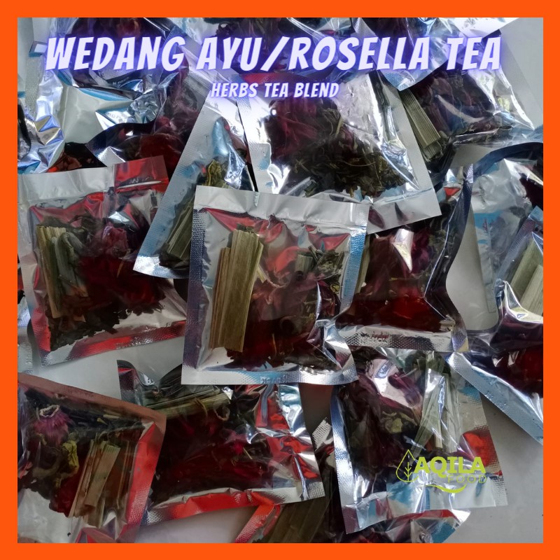 

Wedang Ayu Bunga Rosella Teh Hijau Daun Pandan Wangi Herbs Tea Blend