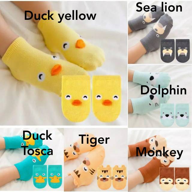 Kaos kaki anak bayi  / baby usia 6 bulan 1 2 tahun animal import