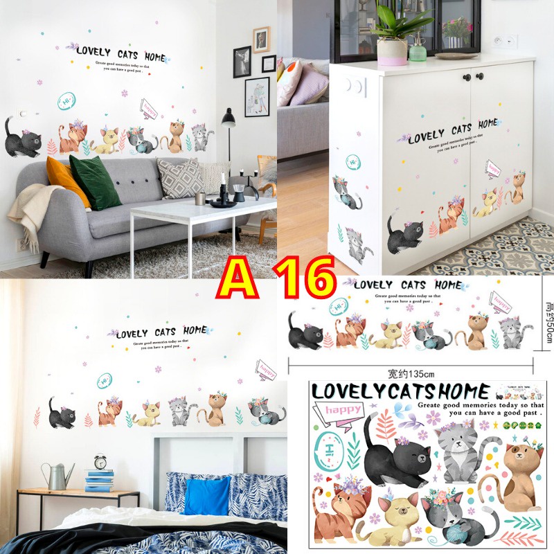 SETIKER STIKER WALLSTICKER WALL STICKER TEMBOK DINDING KUCING KACA KERAMIK KRAMIK WALLSTIKER ANIMAL DEKORASI RUMAH RUANG TAMU KELUARGA KAMAR TIDUR ANAK ANAK LUCU BABY DEKOR TEGEL DECOR LEMARI KITCHEN SET KULKAS DAPUR MURAH GUDANG WALLPAPER WALLSTICKER