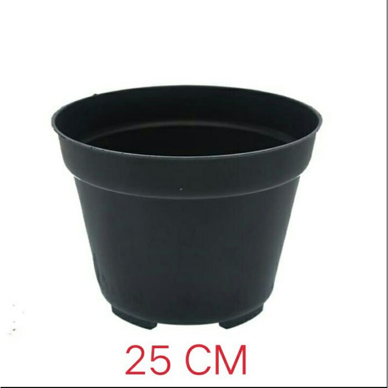 Pot Hitam 25 CM Pot Bunga Pot Tanaman Pot Plastik