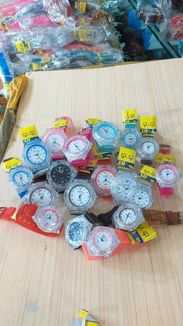 Jam Tangan Wanita Sporty Angka Strap Jelly Transparan Small Size -BISA COD