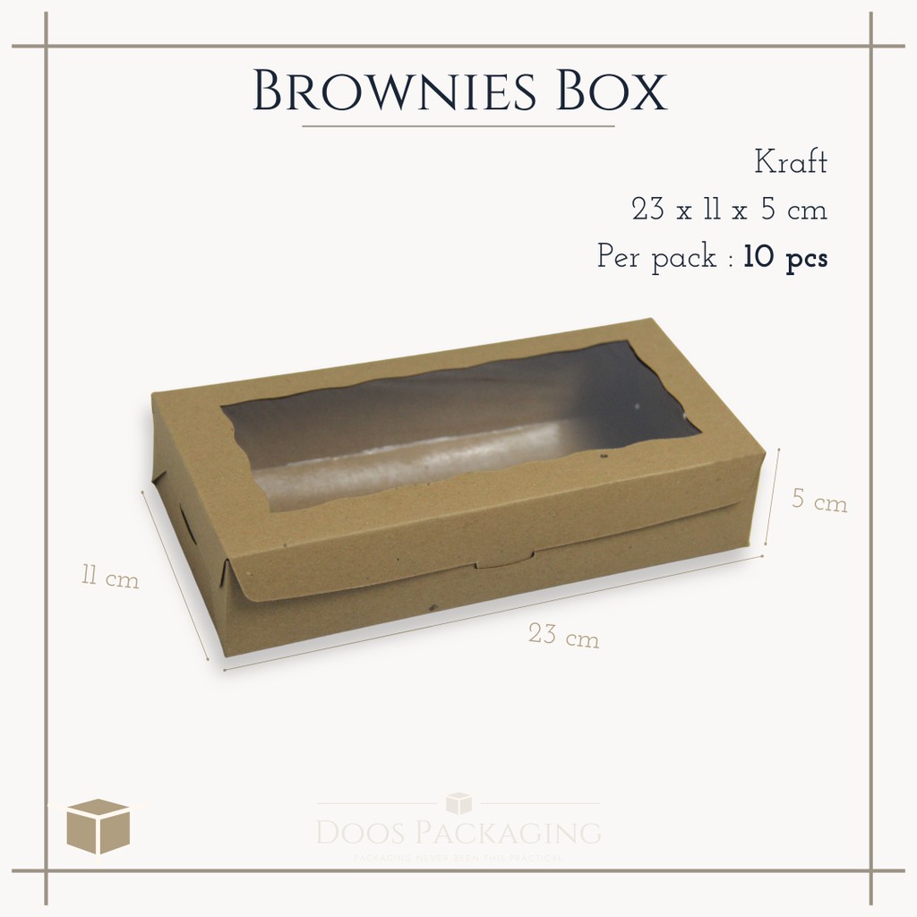 23x11x5 | Kotak brownies kraft / cake box / brownies box / dus kue (10 PCS)