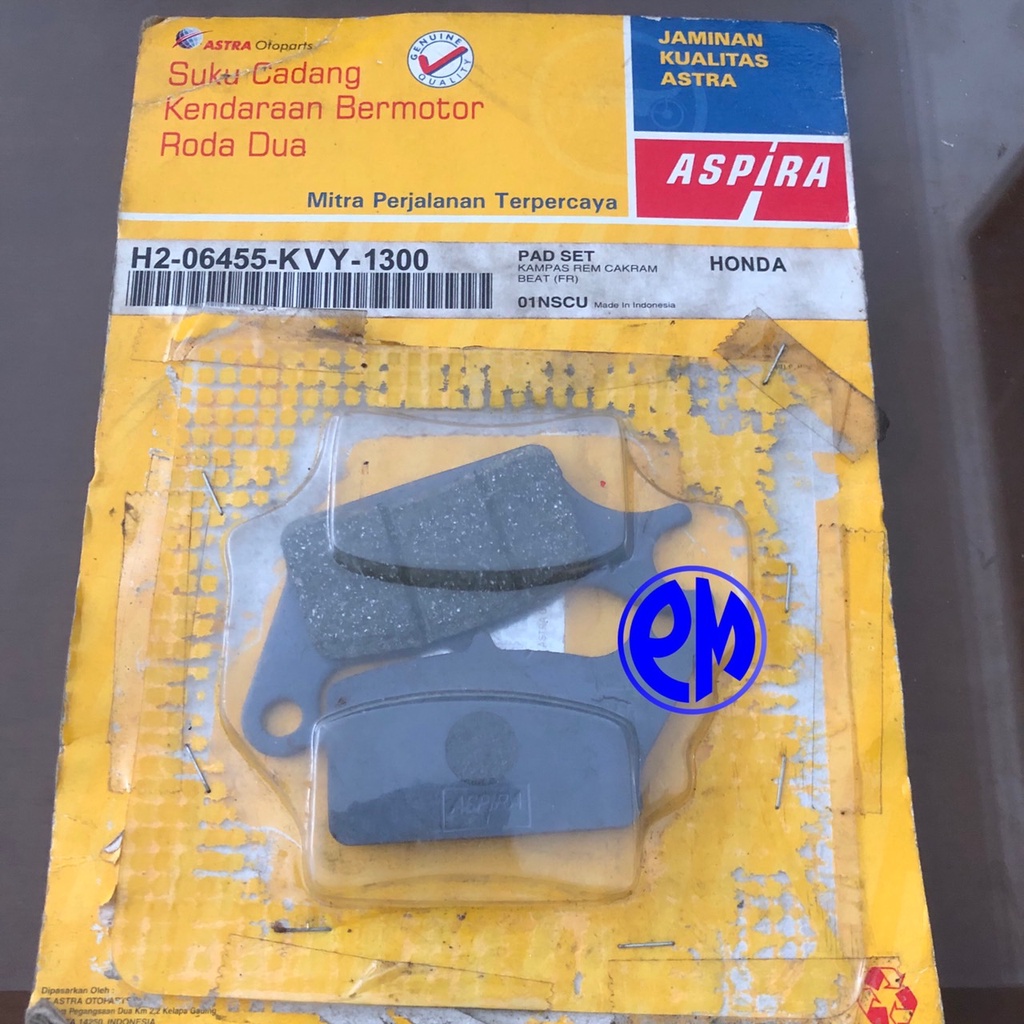Kampas Rem H2-06455-KVY-1300 Aspira Original Kampas Rem Beat