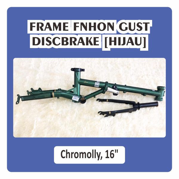 Frame Fork Fnhon Gust Hijau Discbrake Green Disc brake 16 inch Db Disk not Blast V brake