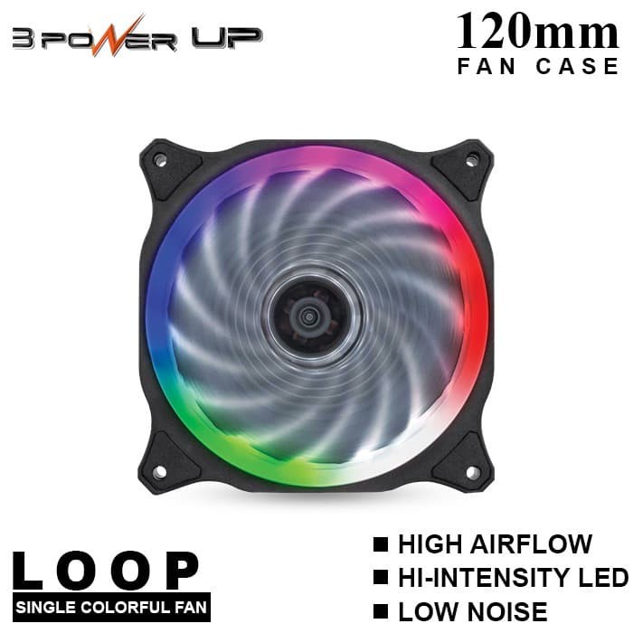 POWER UP LOOP RGB Fan Casing 12CM Single RING LED Fan Case 120mm