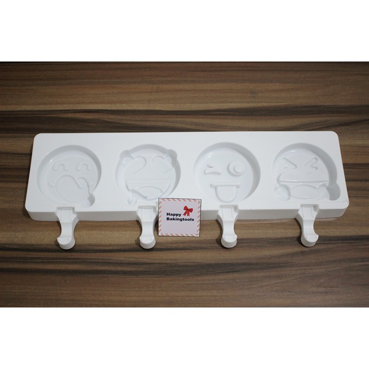 Cetakan ice cream smile faces, cetakan coklat lolipop import, stick es krim