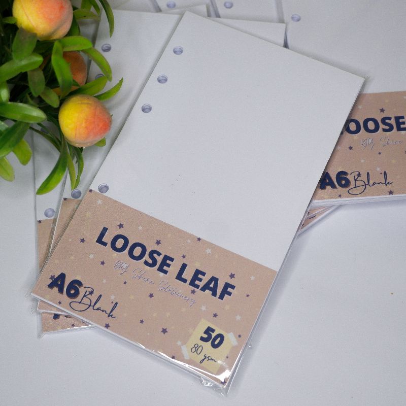 

Loose Leaf A6 (6 Ring) / Loose Leaf Murah/ Isi binder garis dot grid polos